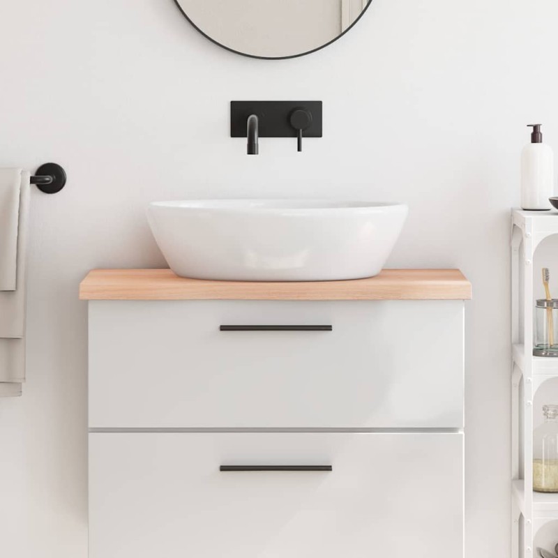 Comptoir de salle de bain 80x40x(2-4) cm bois massif non traité 569814569814