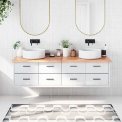 Comptoir de salle de bain marron 180x40x(2-4) cm bois traité 569820569820