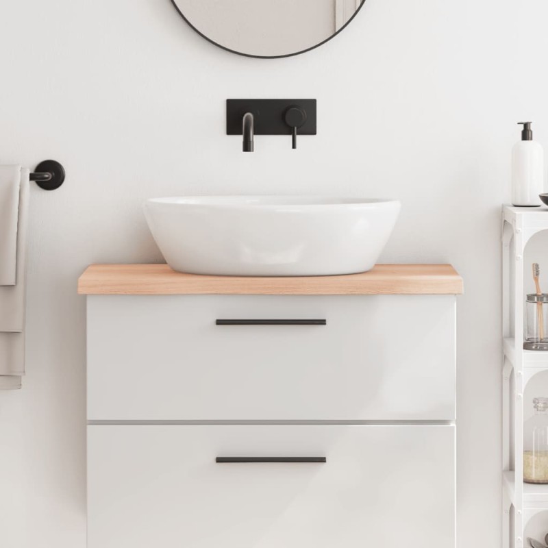 Comptoir de salle de bain 80x30x(2-4) cm bois massif non traité 569825569825