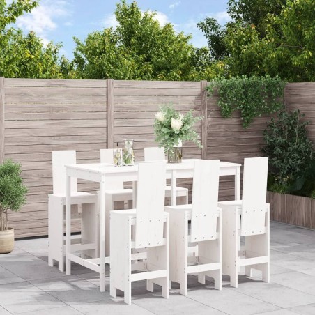Ensemble de bar de jardin 7 pcs blanc bois de pin massif 569832569832