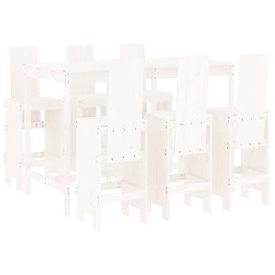 Ensemble de bar de jardin 7 pcs blanc bois de pin massif 569832569832