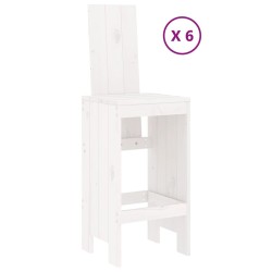 Ensemble de bar de jardin 7 pcs blanc bois de pin massif 569832569832
