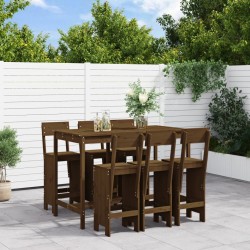 Ensemble de bar de jardin 7 pcs marron miel bois de pin massif 569833569833