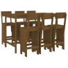 Ensemble de bar de jardin 7 pcs marron miel bois de pin massif 569833569833