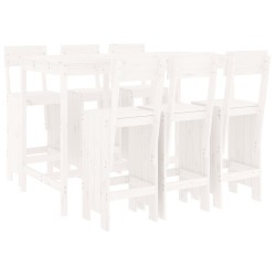 Ensemble de bar de jardin 7 pcs blanc bois de pin massif 569834569834