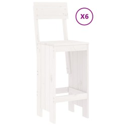 Ensemble de bar de jardin 7 pcs blanc bois de pin massif 569834569834