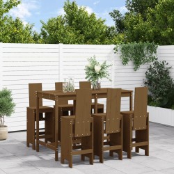 Ensemble de bar de jardin 7 pcs marron miel bois de pin massif 569838569838