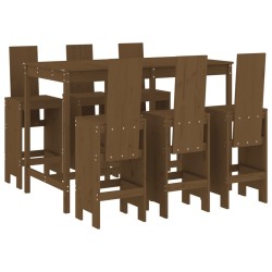 Ensemble de bar de jardin 7 pcs marron miel bois de pin massif 569838569838