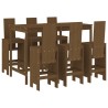 Ensemble de bar de jardin 7 pcs marron miel bois de pin massif 569838569838