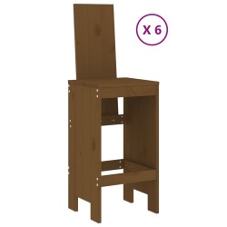 Ensemble de bar de jardin 7 pcs marron miel bois de pin massif 569838569838