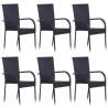 Ensemble à manger de jardin 7 pcs Noir Résine tressée 569842569842