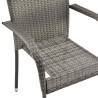 Ensemble à manger de jardin 7 pcs Gris Résine tressée 569844569844