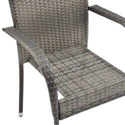 Ensemble à manger de jardin 5 pcs Gris Résine tressée 569845569845
