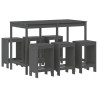 Ensemble de bar de jardin 7 pcs gris bois de pin massif 569849569849