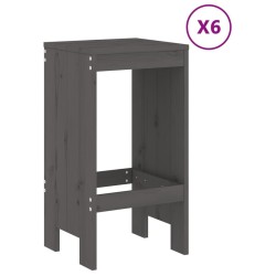 Ensemble de bar de jardin 7 pcs gris bois de pin massif 569849569849