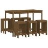 Ensemble de bar de jardin 7 pcs marron miel bois de pin massif 569853569853