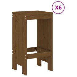 Ensemble de bar de jardin 7 pcs marron miel bois de pin massif 569853569853