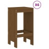 Ensemble de bar de jardin 7 pcs marron miel bois de pin massif 569853569853