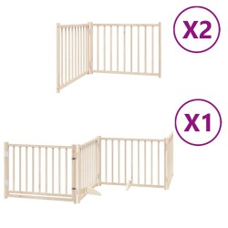 Barrière pour chien porte pliable 8 panneaux bois de peuplier 569859569859