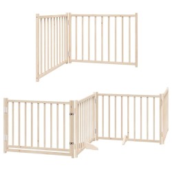 Barrière pour chien porte pliable 8 panneaux bois de peuplier 569859569859