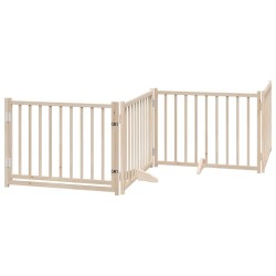 Barrière pour chien porte pliable 8 panneaux bois de peuplier 569859569859