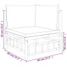 Salon de jardin 4 pcs avec coussins blanc crème bambou 569861569861