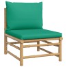 Salon de jardin 7 pcs avec coussins vert bambou 569862569862