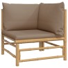 Salon de jardin 5 pcs avec coussins taupe bambou 569866569866