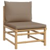 Salon de jardin 5 pcs avec coussins taupe bambou 569866569866