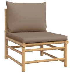 Salon de jardin 5 pcs avec coussins taupe bambou 569867569867