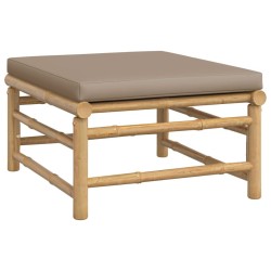 Salon de jardin 5 pcs avec coussins taupe bambou 569867569867