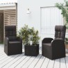 Ensemble de salon de jardin 3 pcs noir poly rotin et acier 569869569869