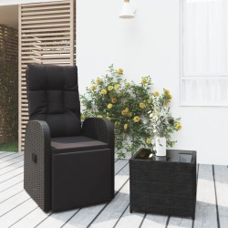 Ensemble de salon de jardin 2 pcs noir poly rotin et acier 569871569871