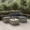 Salon de jardin 5 pcs avec coussins Gris Résine tressée 569875569875