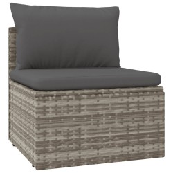 Salon de jardin 5 pcs avec coussins Gris Résine tressée 569875569875
