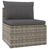 Salon de jardin 5 pcs avec coussins Gris Résine tressée 569875569875