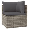 Salon de jardin 5 pcs avec coussins Gris Résine tressée 569875569875