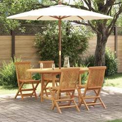 Ensemble de salle à manger pour jardin 5 pcs Marron 569877569877