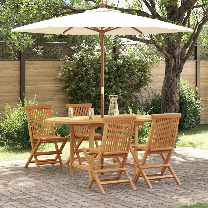 Ensemble de salle à manger pour jardin 5 pcs Marron 569877569877