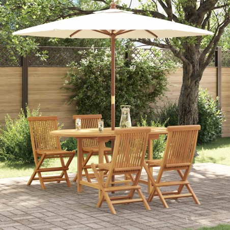 Ensemble de salle à manger pour jardin 5 pcs Marron 569877569877