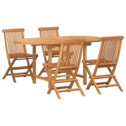 Ensemble de salle à manger pour jardin 5 pcs Marron 569877569877