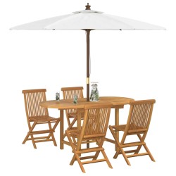 Ensemble de salle à manger pour jardin 5 pcs Marron 569877569877