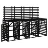 Abri pour poubelle quadruple sur roulettes noir bois de pin 569881569881