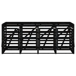 Abri pour poubelle quadruple sur roulettes noir bois de pin 569881569881