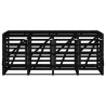 Abri pour poubelle quadruple sur roulettes noir bois de pin 569881569881