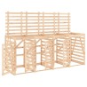 Abri de poubelles quadruple sur roulettes bois massif pin 569882569882