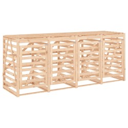 Abri de poubelles quadruple sur roulettes bois massif pin 569882569882