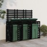 Abri pour poubelle triple sur roulettes noir bois massif de pin 569883569883