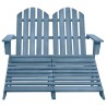 Chaise de jardin Adirondack 2 places et pouf sapin massif bleu 569888569888