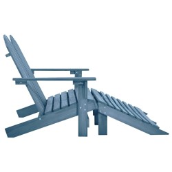 Chaise de jardin Adirondack 2 places et pouf sapin massif bleu 569888569888